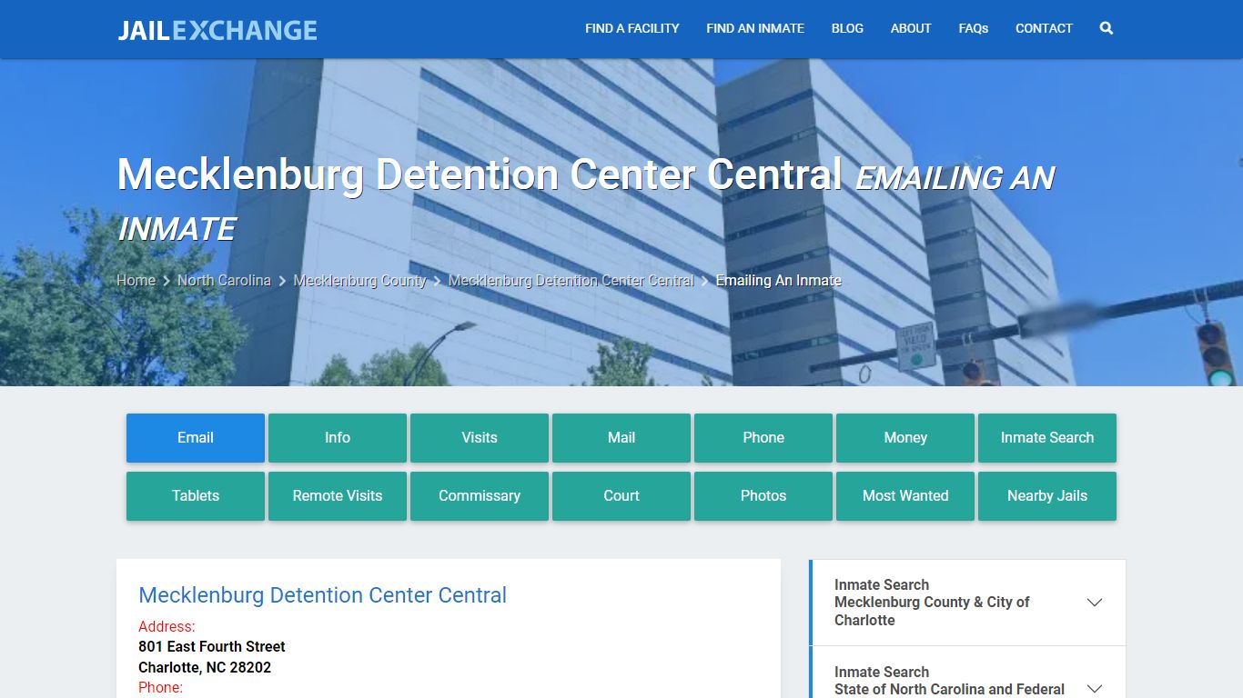 Mecklenburg Detention Center Central Emailing An Inmate - Jail Exchange