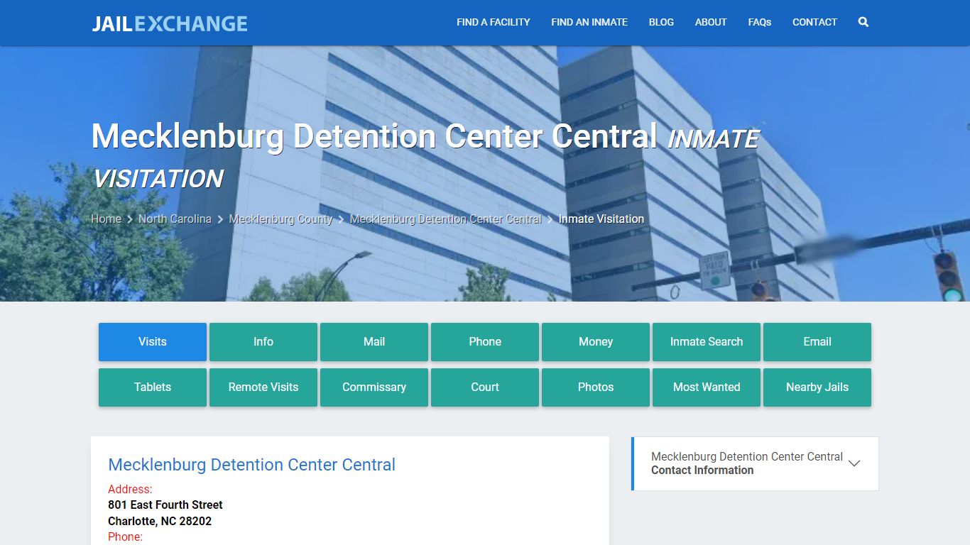 Mecklenburg Detention Center Central Inmate Visitation - Jail Exchange